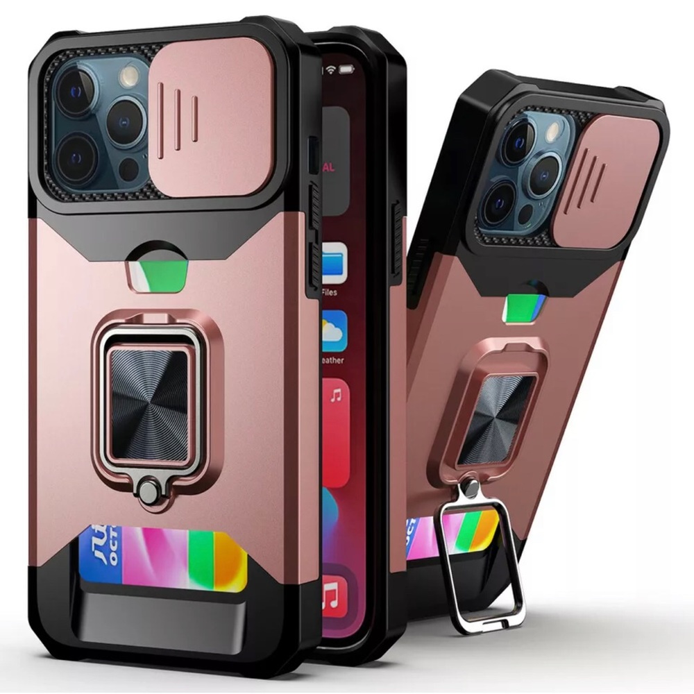 iPhone 13 6.1 card holder case w/ camera cover & card holder